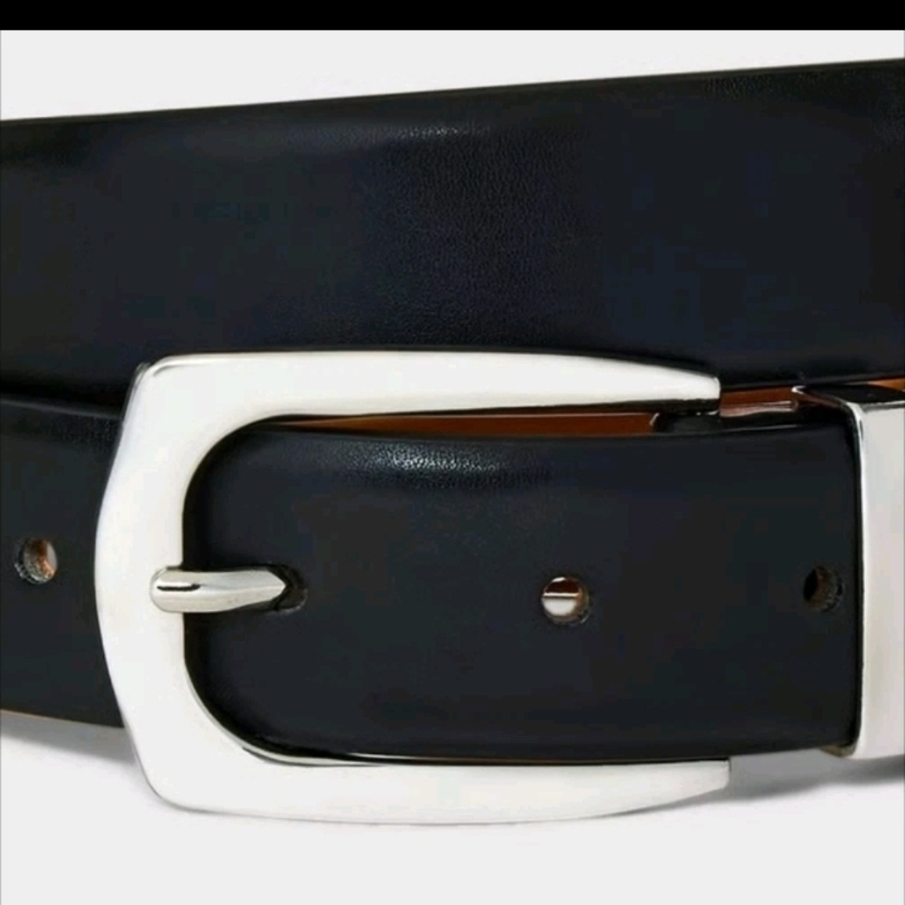 A New Day Women's Double Keeper Belt Black With Silver size M - Picture 3 of 6